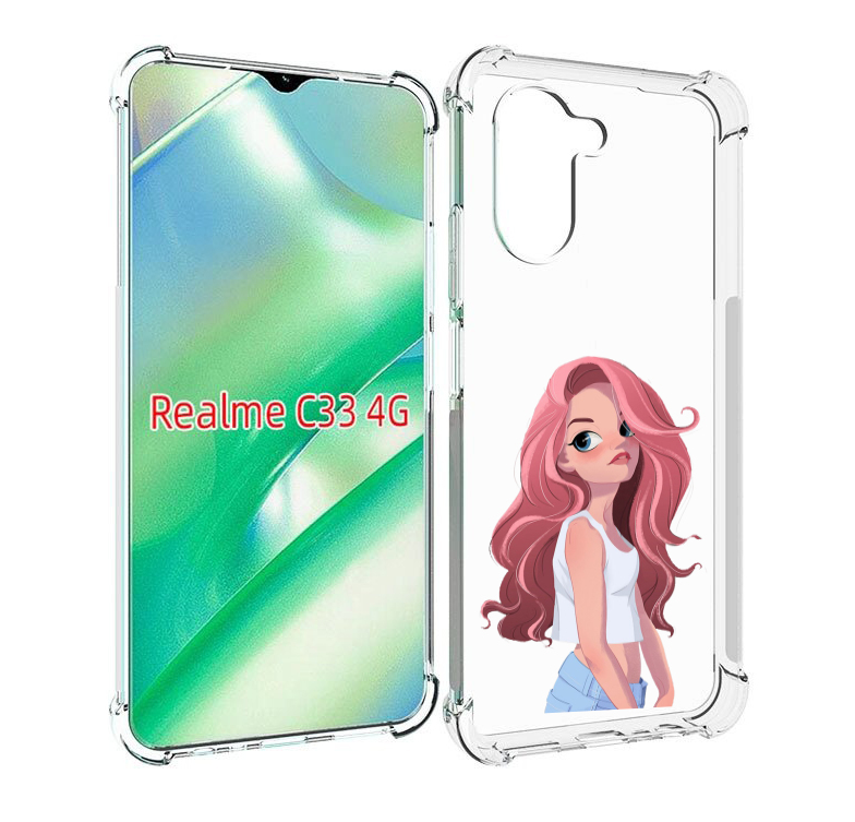 

Чехол MyPads Мультяшный-арт-девушки женский для Realme C33 4G, Прозрачный, Tocco