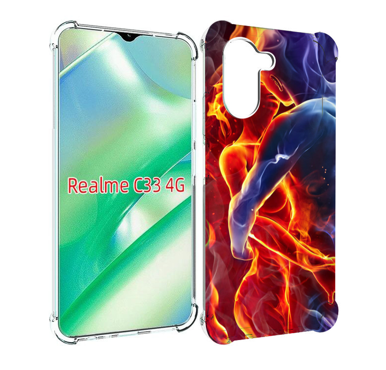 

Чехол MyPads Огонь-вода для Realme C33 4G, Прозрачный, Tocco