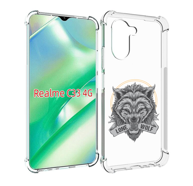 

Чехол MyPads Одинокий-волк мужской для Realme C33 4G, Прозрачный, Tocco