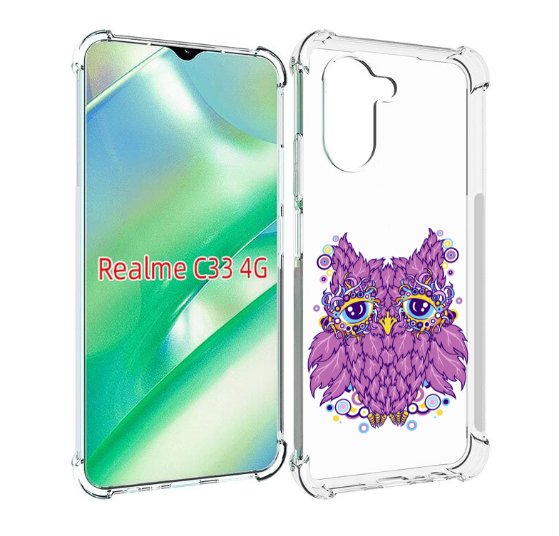 

Чехол MyPads Розовая сова для Realme C33 4G, Прозрачный, Tocco