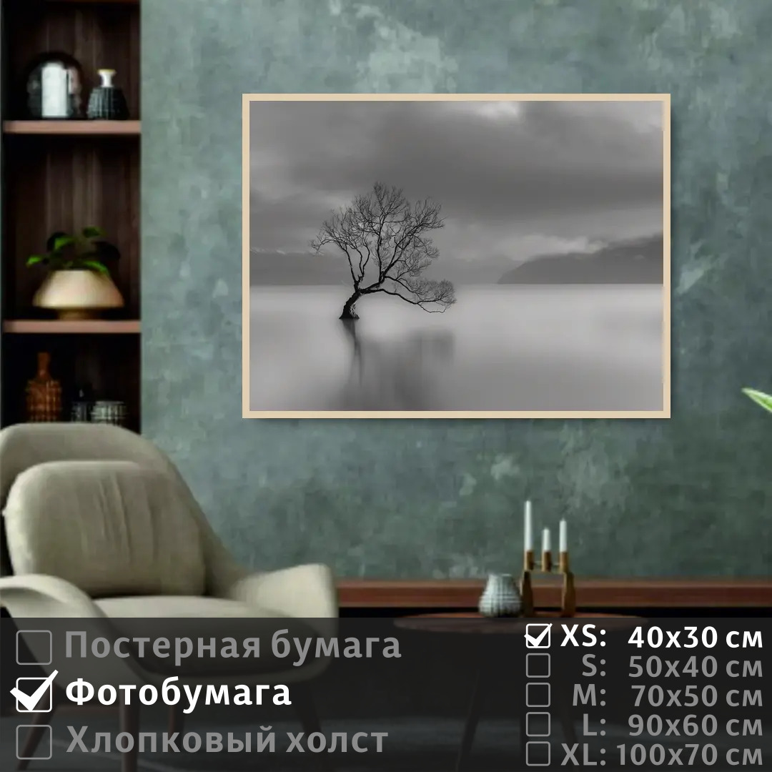 

Постер на фотобумаге ПолиЦентр Одинокое дерево 40х30 см, ОдинокоеДерево