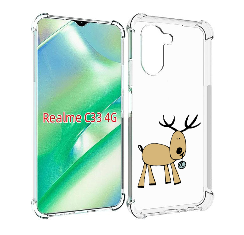 

Чехол MyPads Олень с шариком для Realme C33 4G, Прозрачный, Tocco