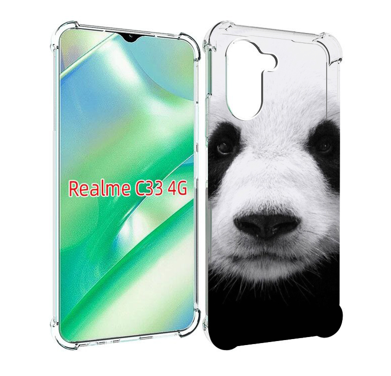 

Чехол MyPads Панда-портрет для Realme C33 4G, Прозрачный, Tocco