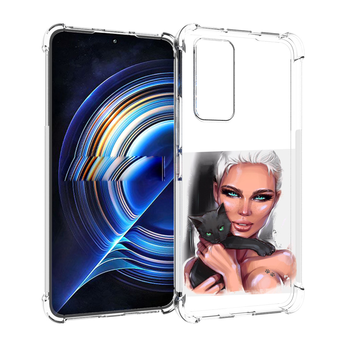 

Чехол MyPads девушка-с-черным-котиком женский для Tecno Camon 19 Neo, Прозрачный, Tocco