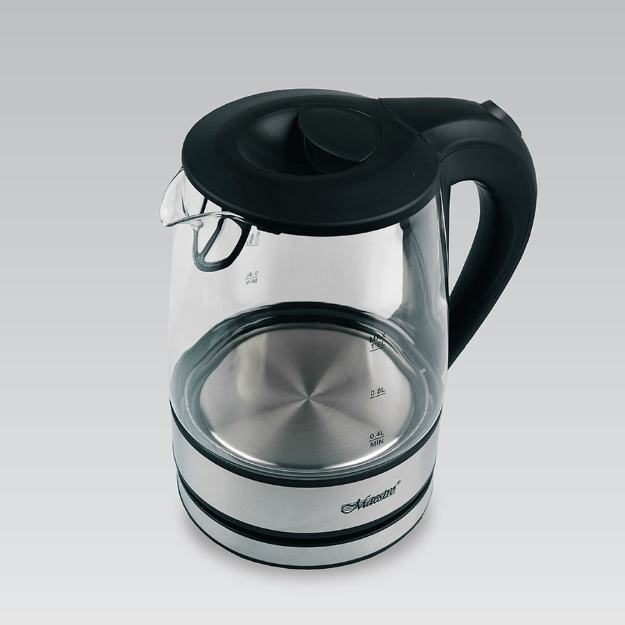 Чайник электрический Maestro MR-062 1.2 л прозрачный, серебристый, черный