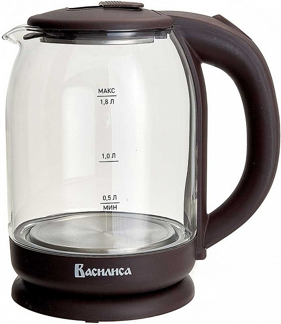 Чайник электрический Василиса ВА-1035 1.8 л прозрачный, коричневый