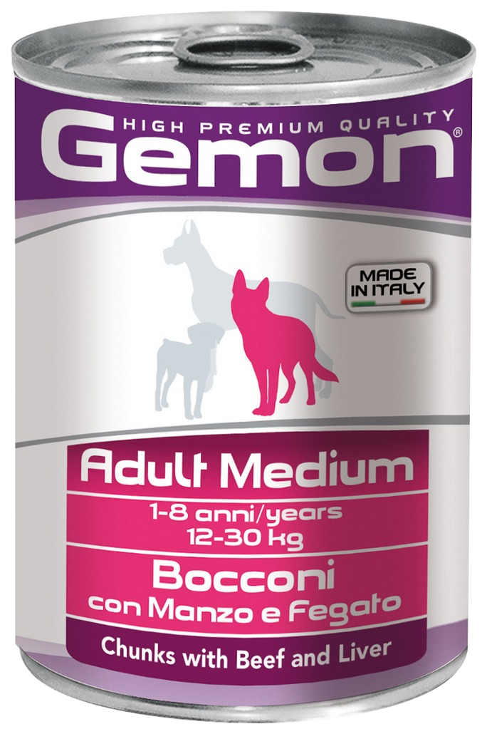 

Консервы для собак Gemon Dog Medium кусочки говядины с печенью, 415 г