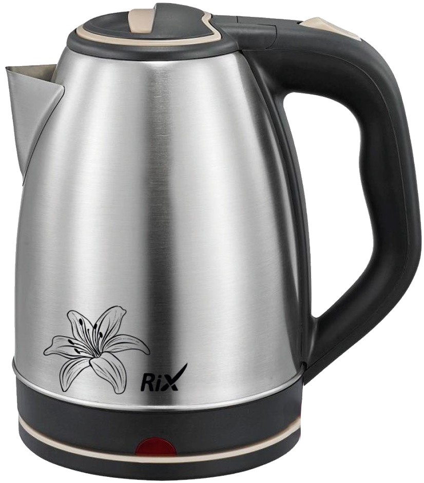 Чайник электрический RIX RKT-1803S 1.8 л серебристый, черный
