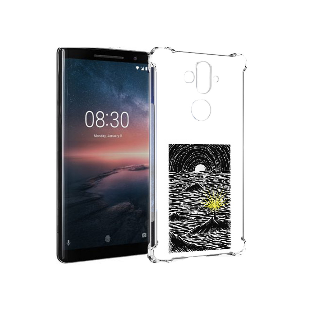 

Чехол MyPads Tocco для Nokia 8 Sirocco маяк в черно белом море (PT101581.91.460), Прозрачный, Tocco