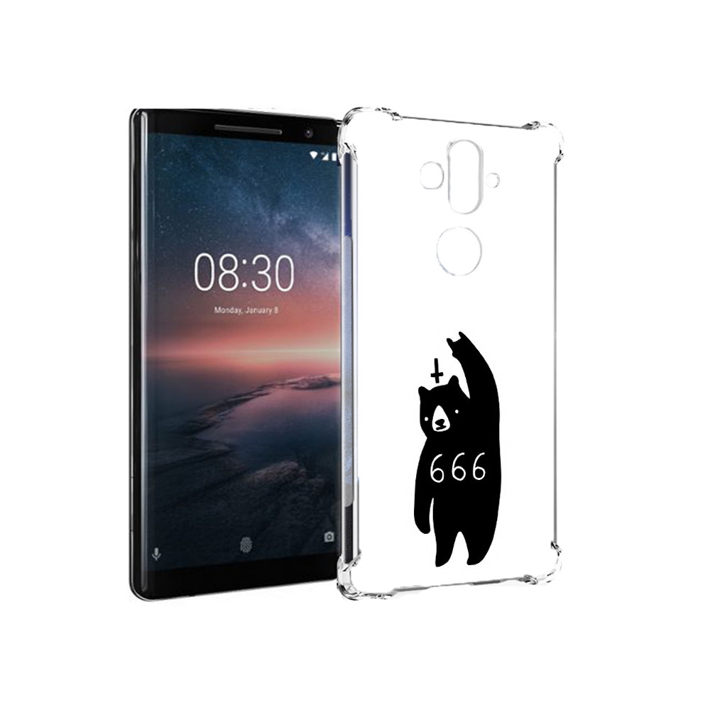 

Чехол MyPads Tocco для Nokia 8 Sirocco медведь 666 (PT101581.91.462), Прозрачный, Tocco