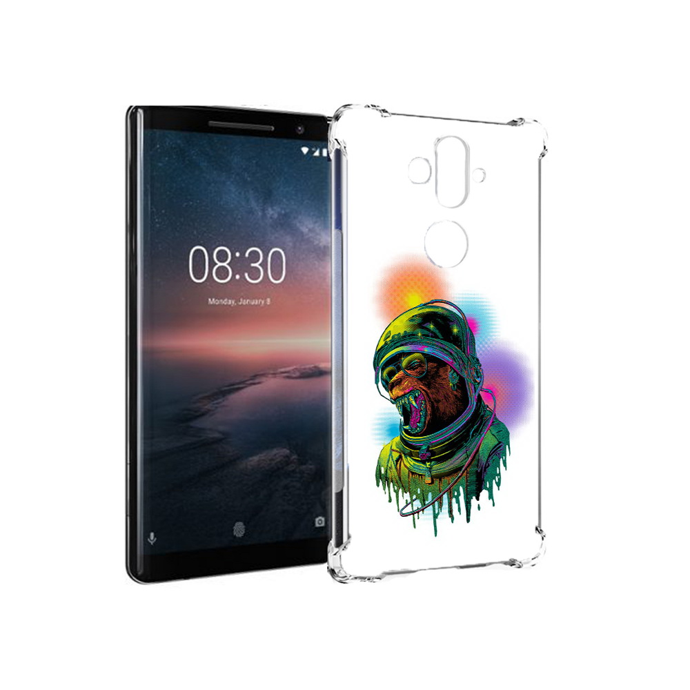 

Чехол MyPads Tocco для Nokia 8 Sirocco медведь космонавт (PT101581.91.466), Прозрачный, Tocco