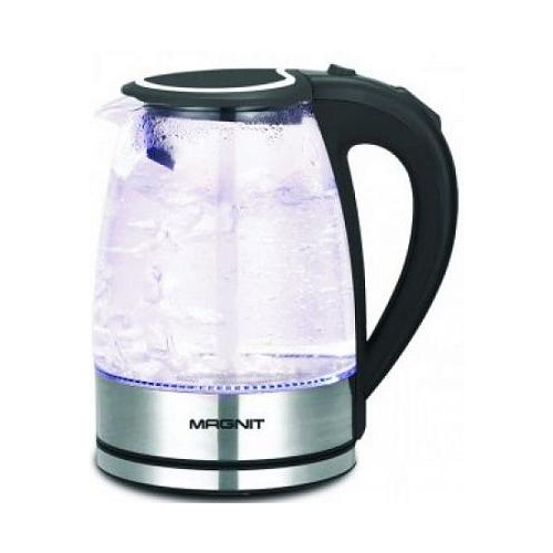 Чайник электрический MAGNIT RMK-3700 2 л прозрачный, черный, серебристый соковыжималка magnit