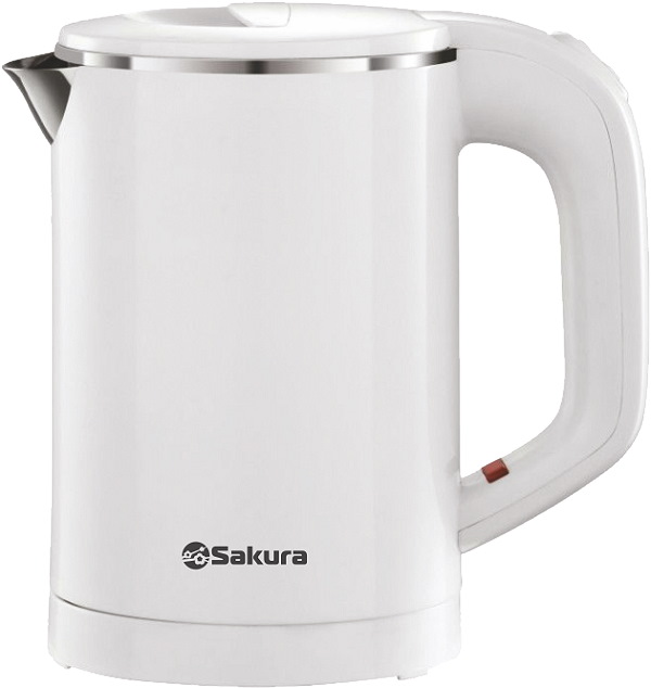 Чайник электрический SAKURA SA-2158W 0.6 л белый чайник электрический sakura sa 2176w белый 1 7 л 1800 вт скрытый нагревательный элемент пластик