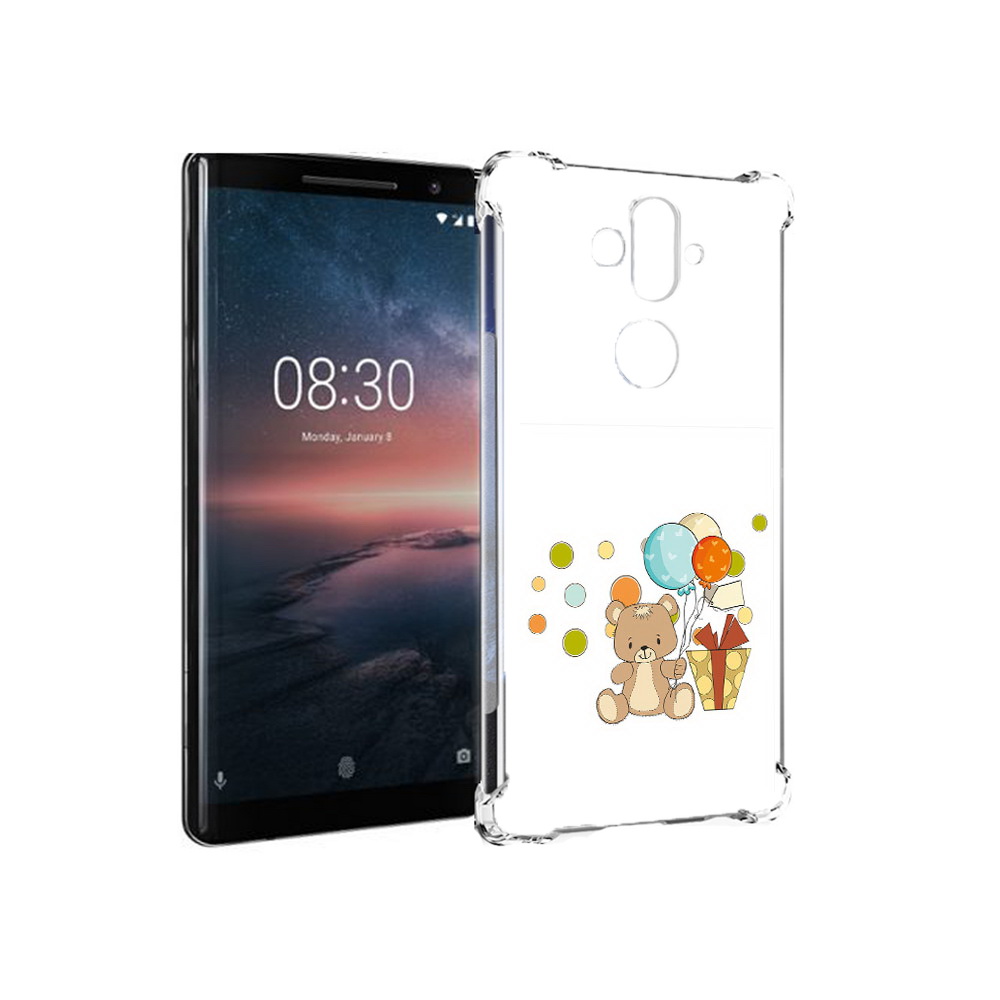

Чехол MyPads Tocco для Nokia 8 Sirocco медвеженок с подарком (PT101581.91.470), Прозрачный, Tocco