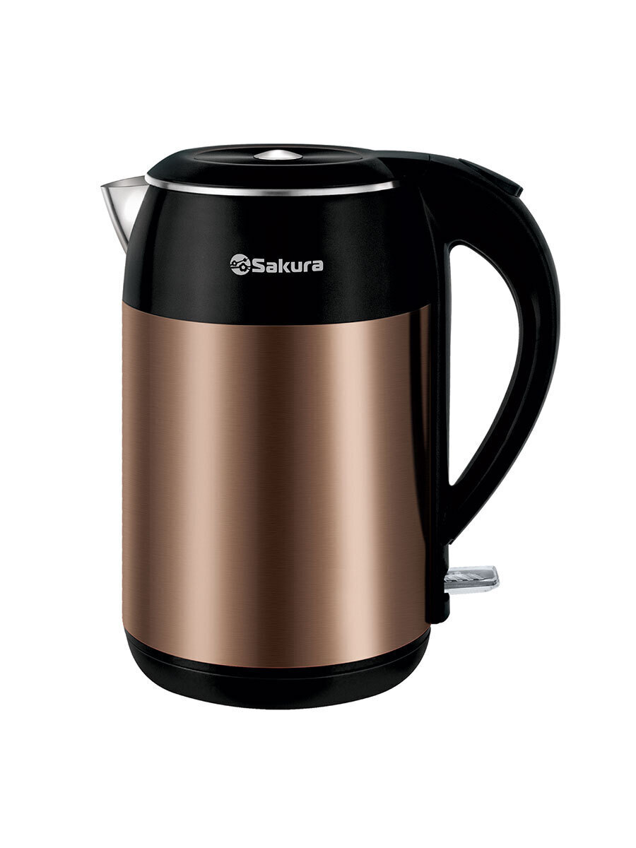 Чайник электрический SAKURA SA-2154C 1.8 л черный, коричневый кофемолка sakura sa 6171c коричневый