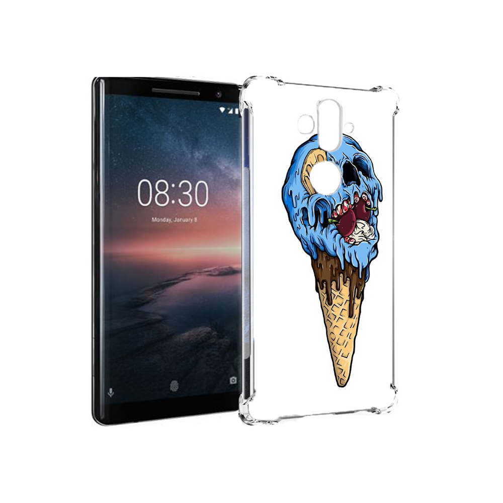 

Чехол MyPads Tocco для Nokia 8 Sirocco мороженное череп (PT101581.91.484), Прозрачный, Tocco