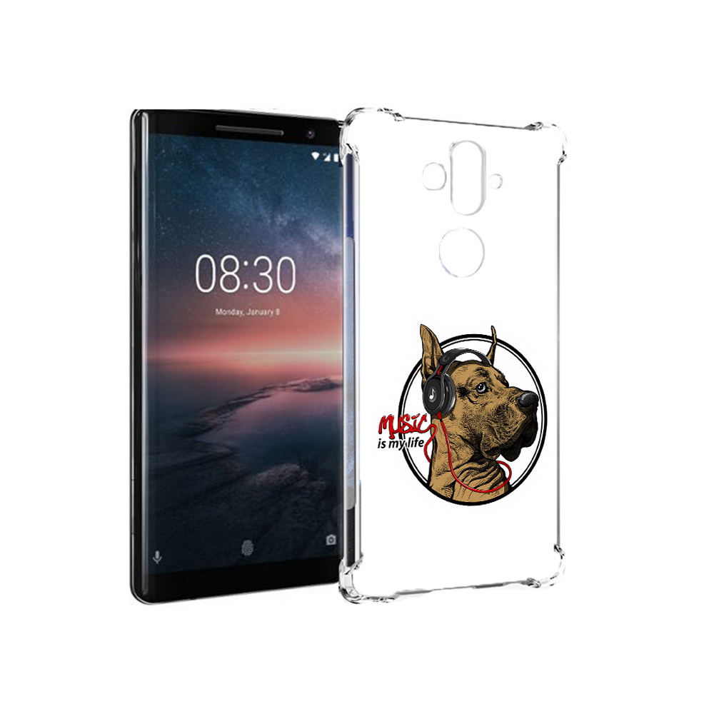 

Чехол MyPads Tocco для Nokia 8 Sirocco музыкальная собака (PT101581.91.490), Прозрачный, Tocco
