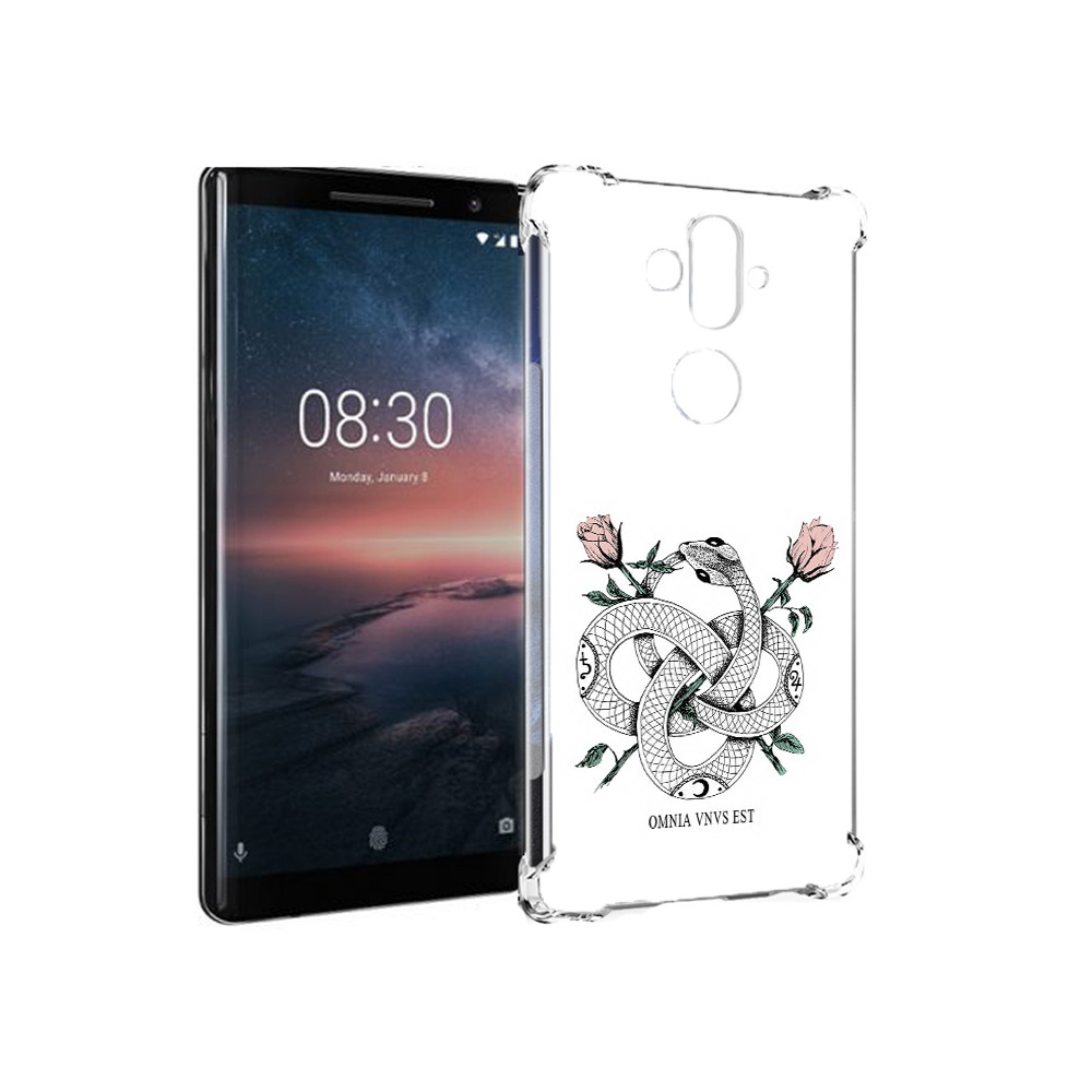 

Чехол MyPads Tocco для Nokia 8 Sirocco нарисованная змея абстракция (PT101581.91.502), Прозрачный, Tocco
