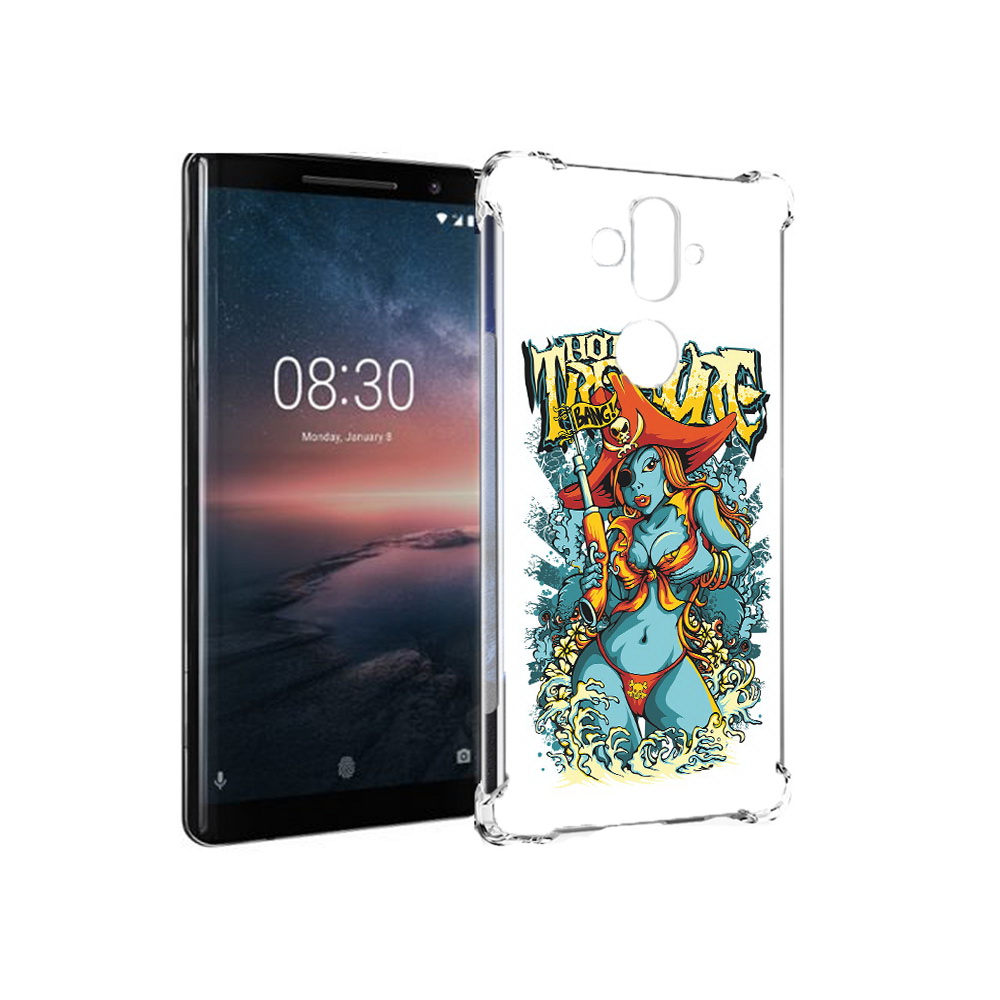 Чехол MyPads Tocco для Nokia 8 Sirocco нарисованная синяя девушка комикс (PT101581.91.504)