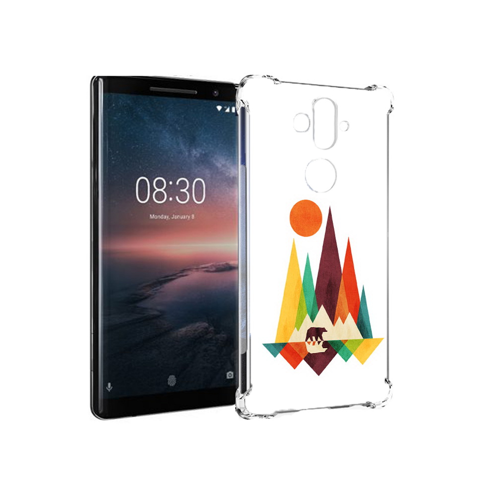 

Чехол MyPads Tocco для Nokia 8 Sirocco нарисованные горы с медведем (PT101581.91.506), Прозрачный, Tocco