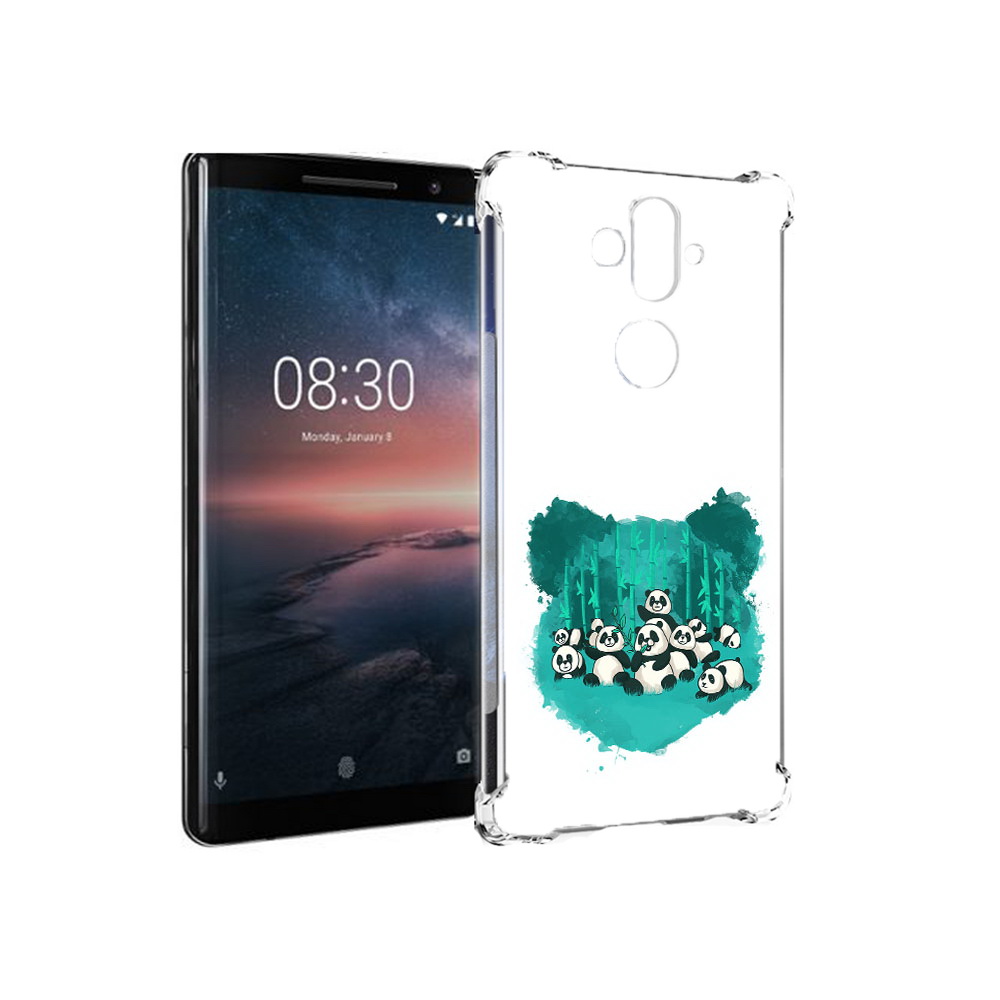 

Чехол MyPads Tocco для Nokia 8 Sirocco нарисованные панды (PT101581.91.508), Прозрачный, Tocco