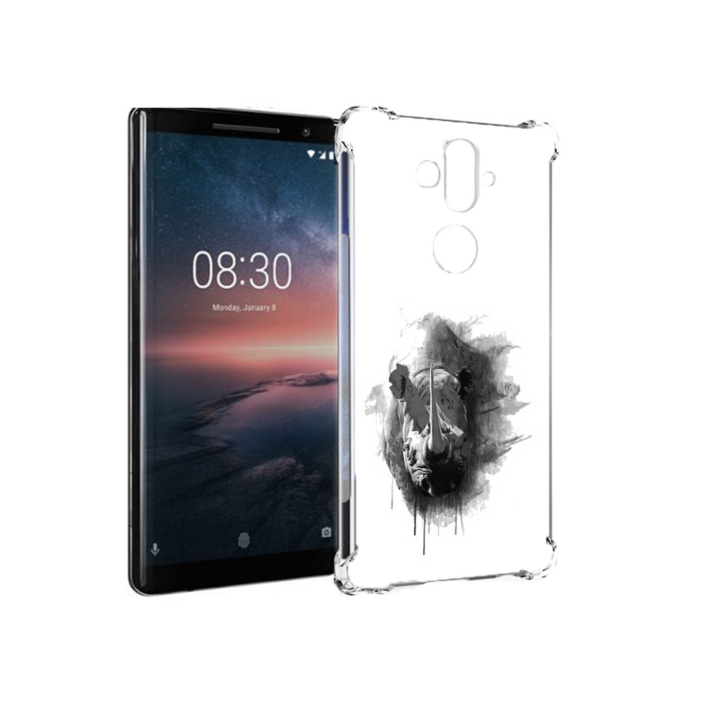 

Чехол MyPads Tocco для Nokia 8 Sirocco носорог (PT101581.91.523), Прозрачный, Tocco