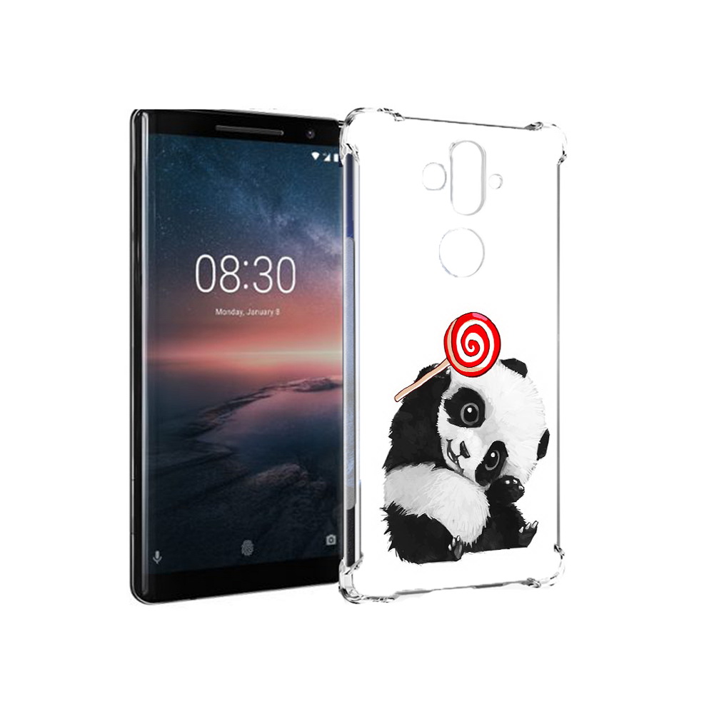 

Чехол MyPads Tocco для Nokia 8 Sirocco панда с леденцом (PT101581.91.534), Прозрачный, Tocco