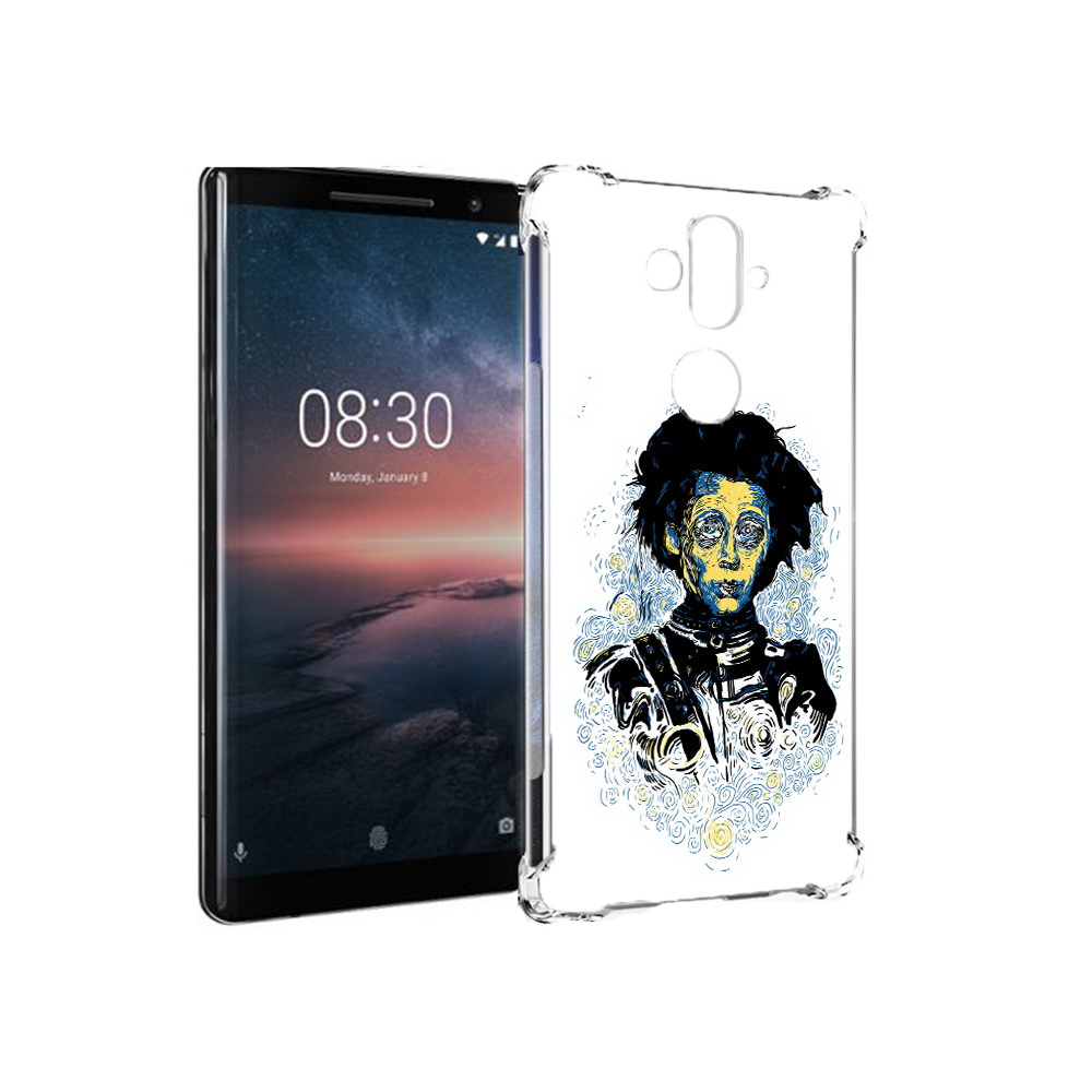 

Чехол MyPads Tocco для Nokia 8 Sirocco парень черно-белый абстракция (PT101581.91.535), Прозрачный, Tocco