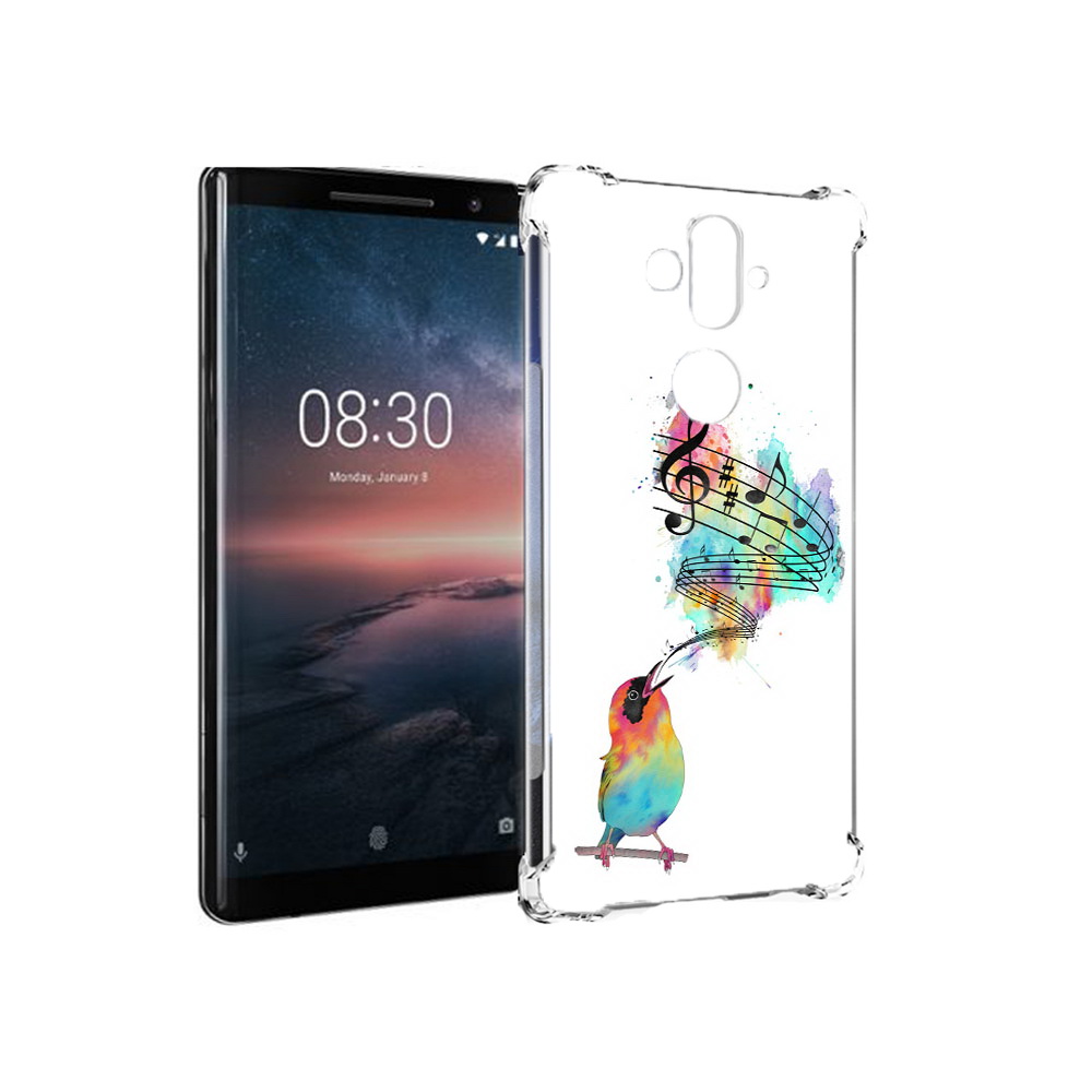 

Чехол MyPads Tocco для Nokia 8 Sirocco певчая птичка (PT101581.91.536), Прозрачный, Tocco