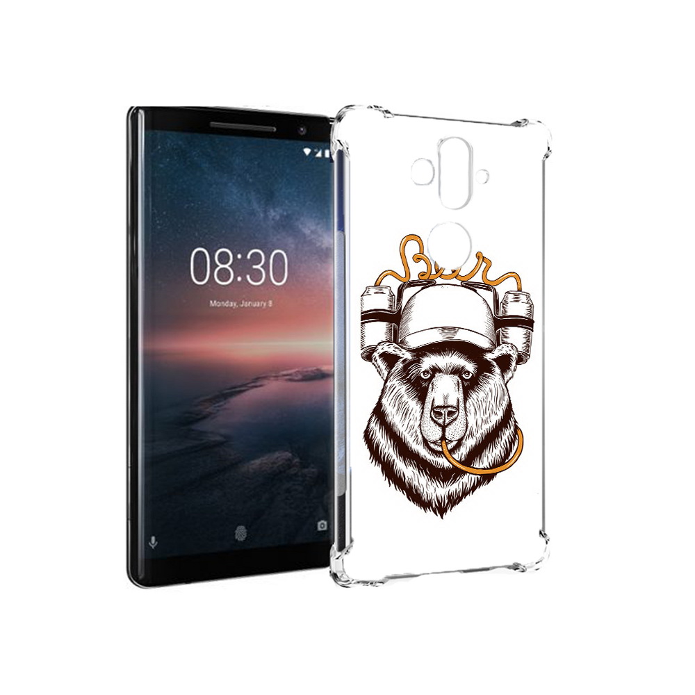 

Чехол MyPads Tocco для Nokia 8 Sirocco пивной медведь (PT101581.91.538), Прозрачный, Tocco