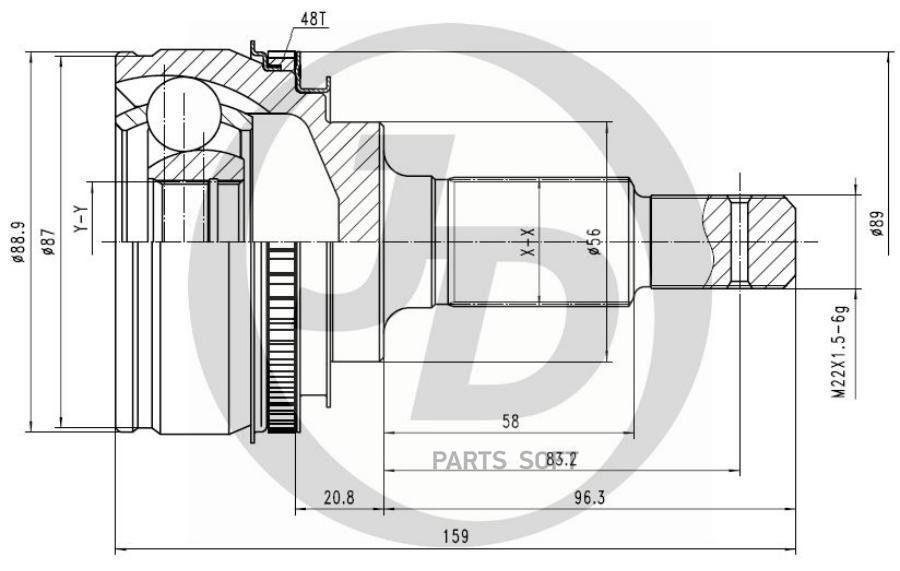 

JUST DRIVE ШРУС внешний ABS TO069A48