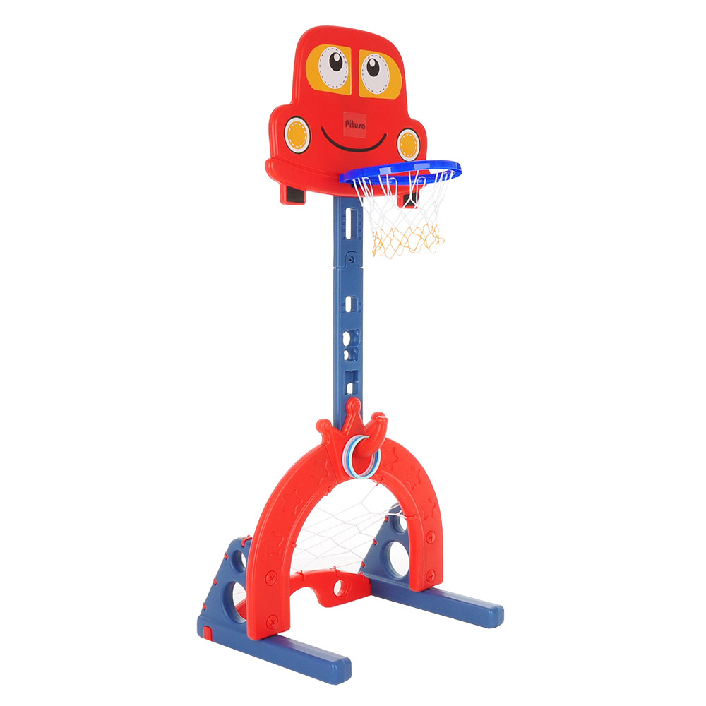 Стойка баскетбольная PITUSO МАШИНКА (с кольцебросом, футб.воротами) RED/красный
