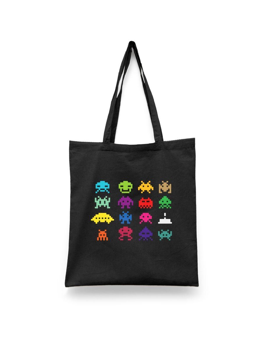 

Шоппер унисекс Каждому Своё Космические захватчики/Space invaders GMRT14, черный, Космические захватчики/Space invaders GMRT14
