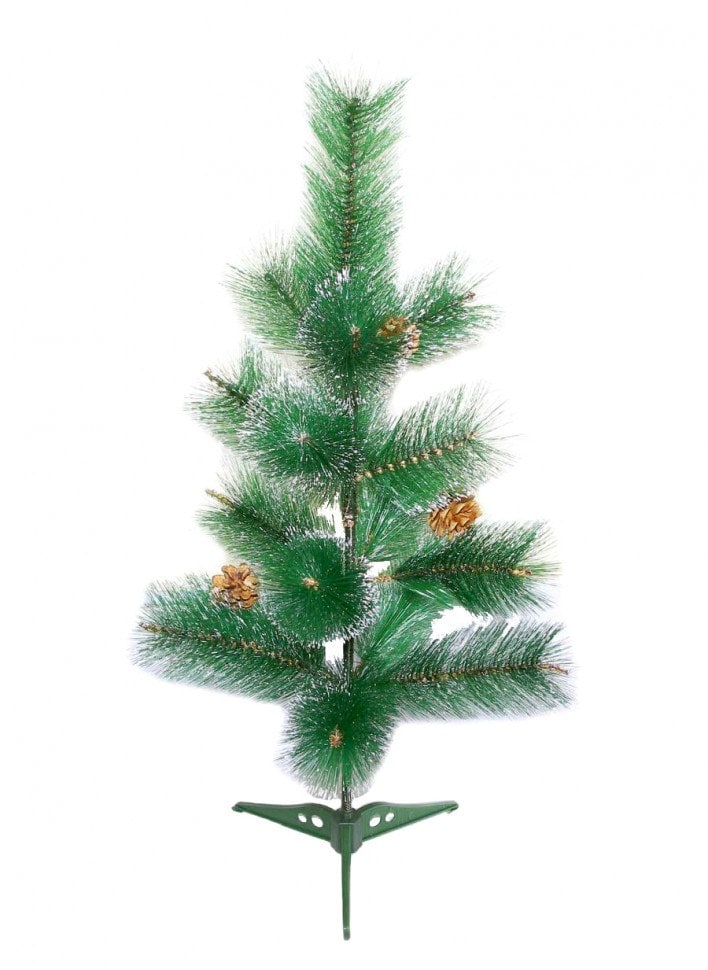 Искусственная сосна QVATRA, пушистая, модель pinetree_90, высотой 90 см, зеленная, с искусственным снегом.