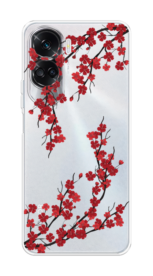 

Чехол на Honor 90 Lite "Красная сакура", Красный;черный, 6122350-1