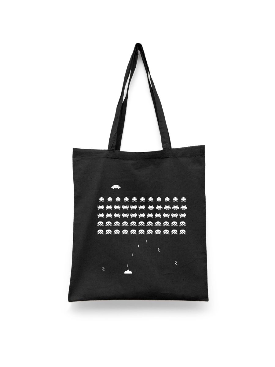 

Шоппер унисекс Каждому Своё Космические захватчики/Space invaders GMRT3, черный, Космические захватчики/Space invaders GMRT3