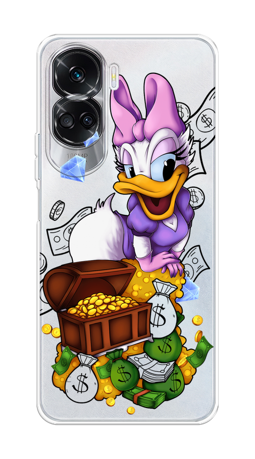 

Чехол на Honor 90 Lite "Rich Daisy Duck", Коричневый;белый;фиолетовый, 6122350-1