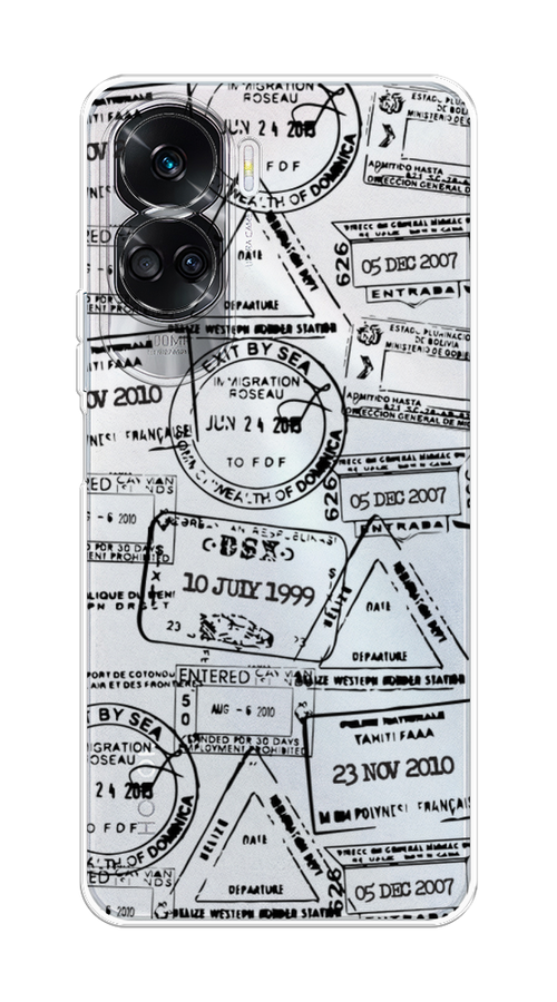 

Чехол на Honor 90 Lite "Visa stamps 2", Белый;черный;серый, 6122350-1