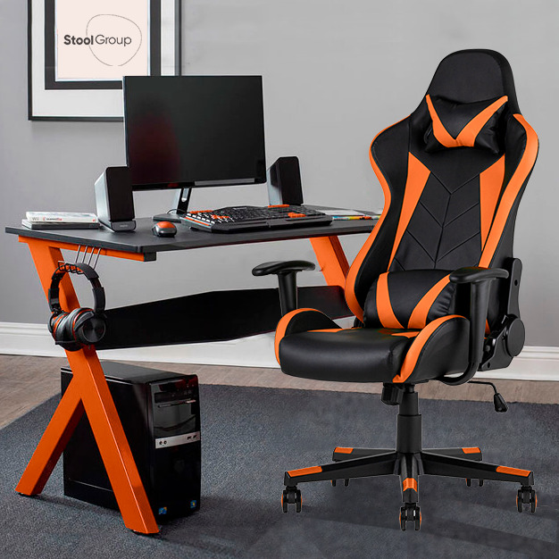 

Кресло спортивное TopChairs Gallardo, оранжевое, Черный;оранжевый