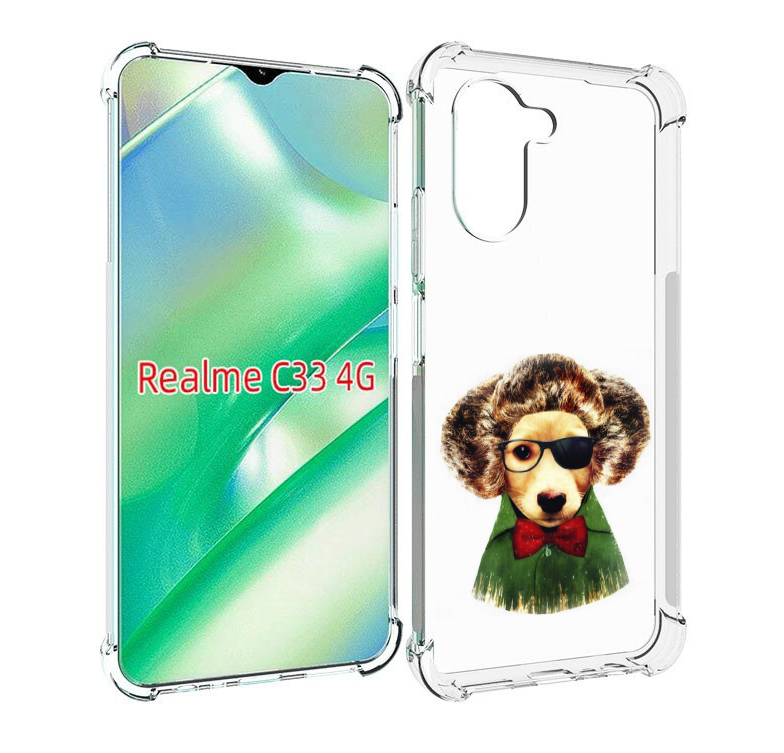 

Чехол MyPads Пес в бабочке для Realme C33 4G, Прозрачный, Tocco