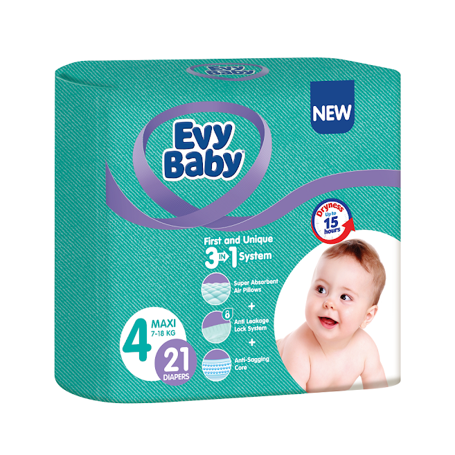Подгузники Evy Baby 4 7-18кг 21шт 510889