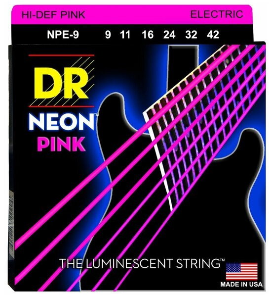 Струны для электрогитар люминесцентные DR NPE-9-42 NEON PINK 1686₽