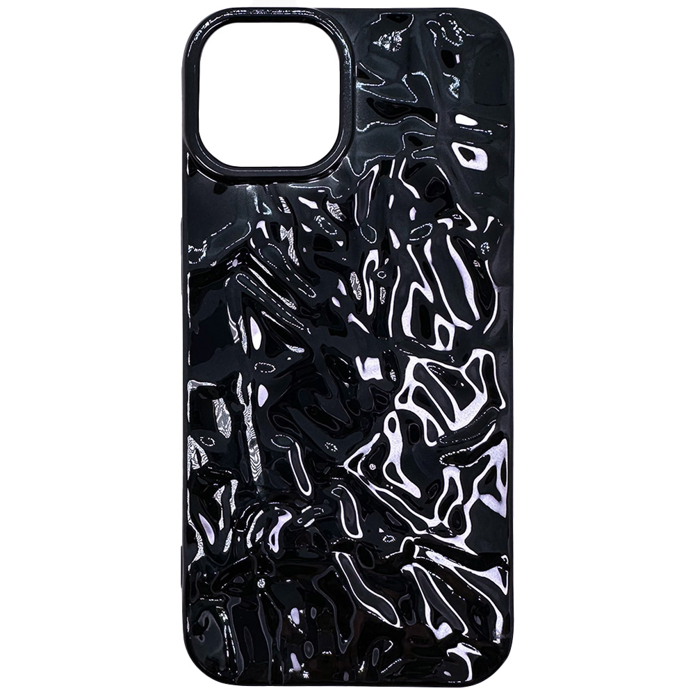 

Силиконовый чехол с текстурой фольги для iPhone 12 Pro Max, iGrape (Черный глянцевый), Чехол