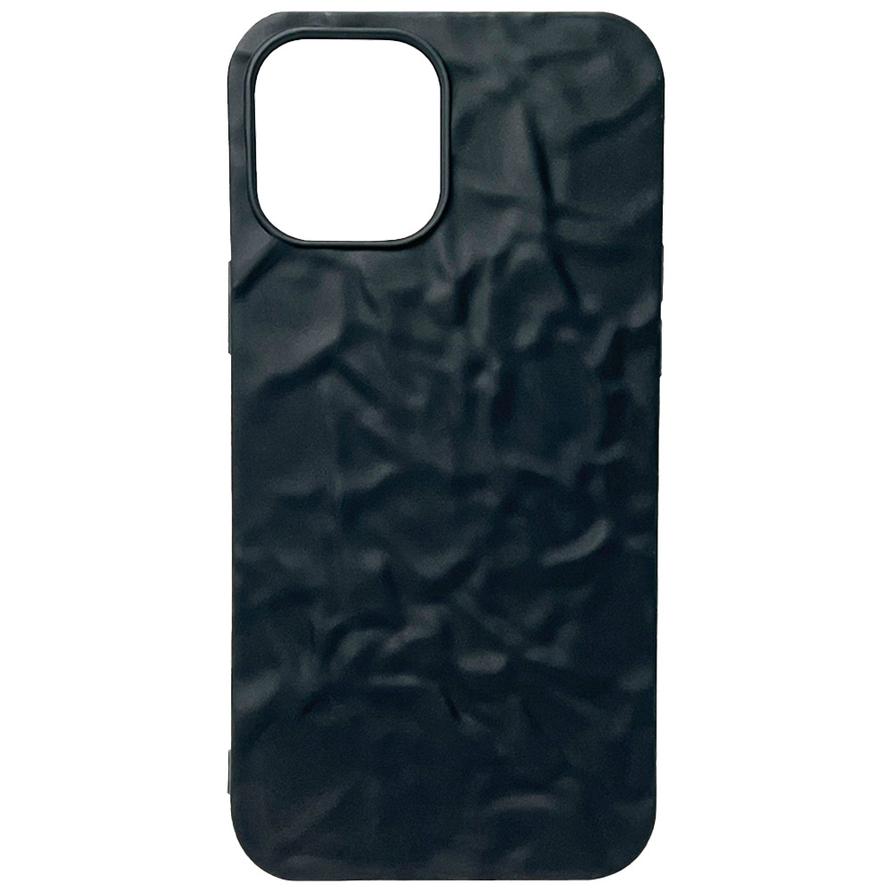 

Силиконовый чехол с текстурой фольги для iPhone 12 Pro Max, iGrape (Черный матовый), Чехол