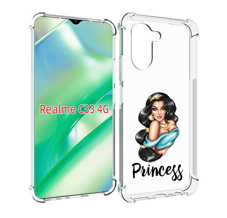 

Чехол MyPads Принцесса-Жасмин женский для Realme C33 4G, Прозрачный, Tocco