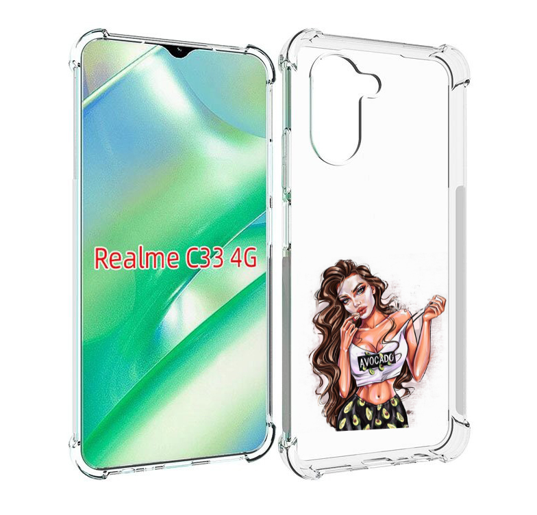 

Чехол MyPads Продукты на дом с доставкой женский для Realme C33 4G, Прозрачный, Tocco