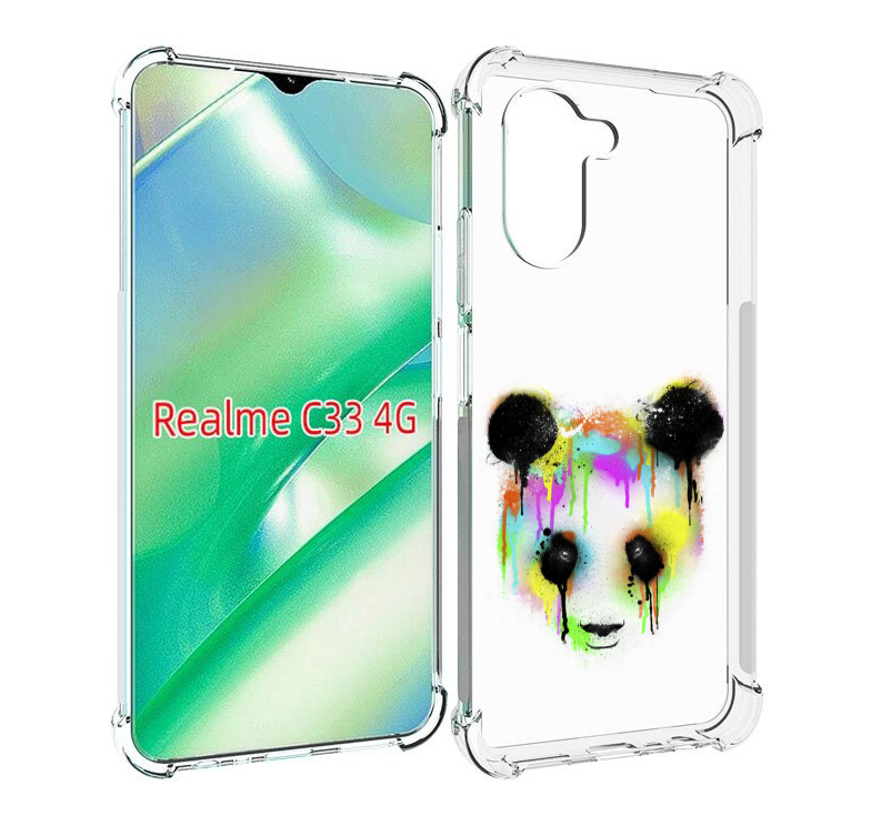 

Чехол MyPads Радужная панда для Realme C33 4G, Прозрачный, Tocco