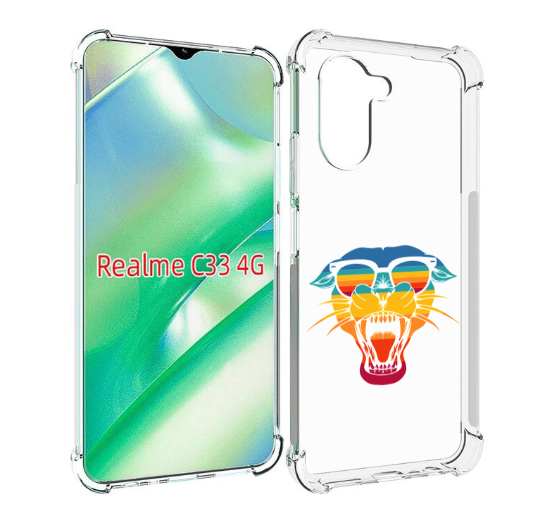 

Чехол MyPads Радужная-пантера для Realme C33 4G, Прозрачный, Tocco