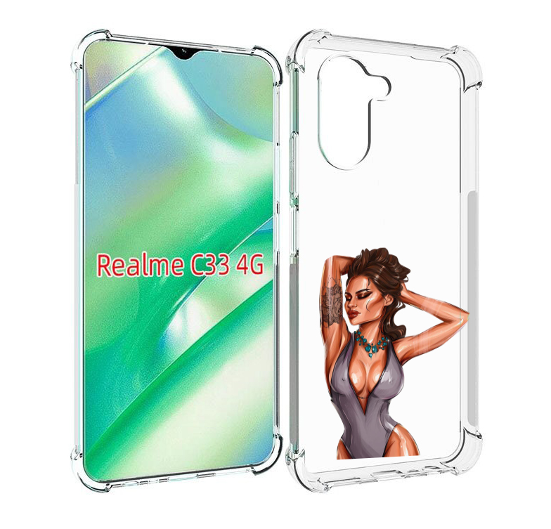 

Чехол MyPads Роскошная-девушка женский для Realme C33 4G, Прозрачный, Tocco