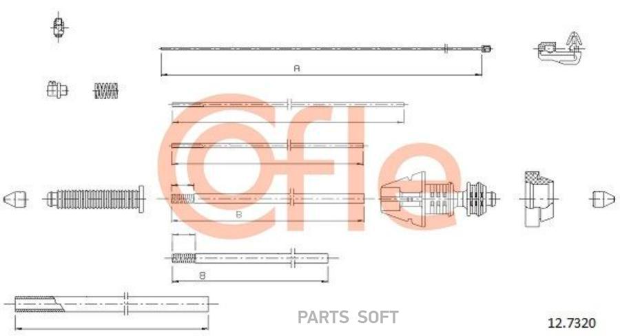 Трос газа COFLE Citroen Evasion; C8; Jumpy all 95-